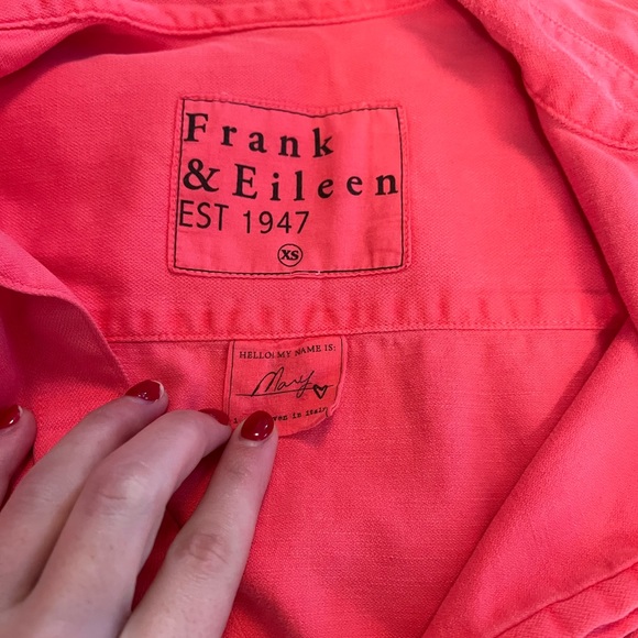 Frank & Eileen Mary Classic Shirtdress Famous Denim Neon Pink - Picture 7 of 12